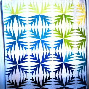 Palm Block, Cool Color Shift, Hawaiian Style by the Oahu MQG