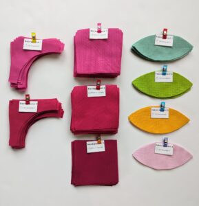 Organized cut fabric using labels